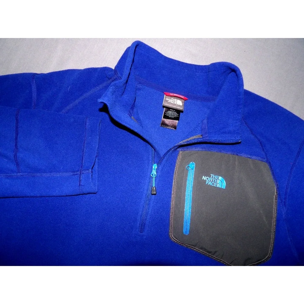 The North Face Blue Light Weight 1/4 Zip Pull Over Fleece Jacket Men's XL